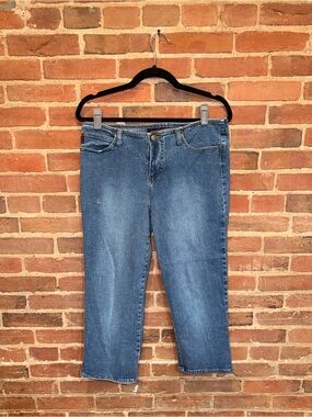 Vtg Mudd Yo! Women's Cropped Straight-Leg Denim Jeans in Medium Blue Y2K Sz 13